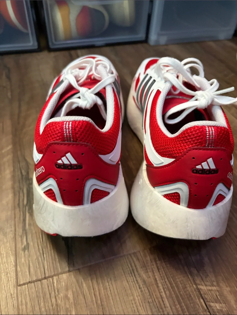 adidas adizero Red and White mens Sneakers